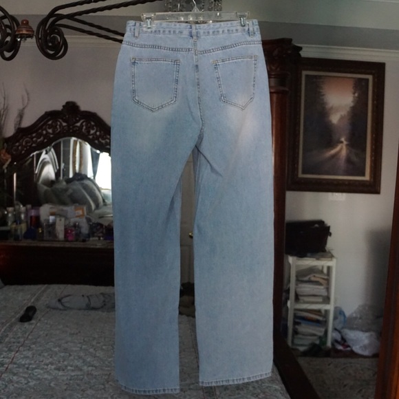 Asymmetrical Y2K Streetwear Mom Jeans - Picture 3 of 6